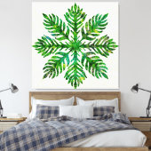 Hawaiian Quilt Lauae Farn Leinwanddruck (Insitu (Schlafzimmer))