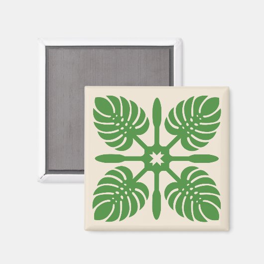 HAWAIIAN QUILT Magnet - Monstera (Vorderseite/Rückseite)