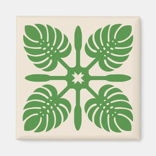 HAWAIIAN QUILT Magnet - Monstera (Vorne)