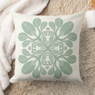 Hawaiian Quilt Naupaka Design SAGE Kissen