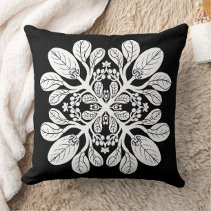 Hawaiian Quilt Naupaka Design White Kissen