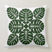 HAWAIIAN QUILT PILLOW-monstera-Keuchkissen