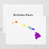 Hawaiian Rainbow Einladung (Vorne/Hinten)