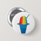Hawaiian Rainbow Shave Ice Frozen Dessert Hawaii Button (Vorne & Hinten)
