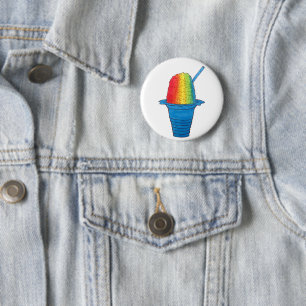 Hawaiian Rainbow Shave Ice Frozen Dessert Hawaii Button