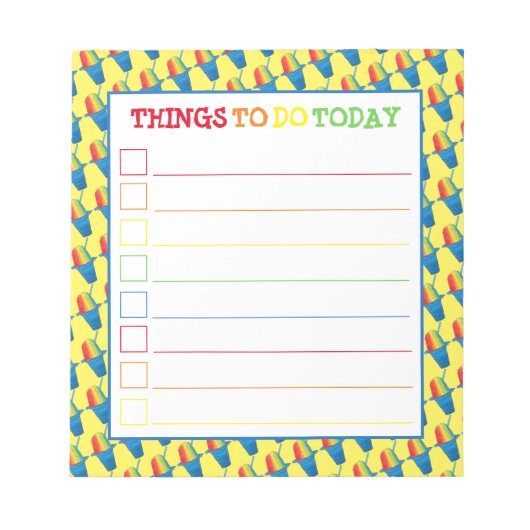 Hawaiian Rainbow Shave Ice Frozen Dessert Hawaii Notizblock (Vorderseite)