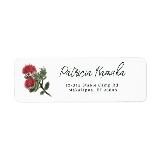 Hawaiian Red Lehua Flower Return Address (Vorne)