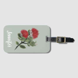 Hawaiian Red Lehua Tropical Flower Watercolor Gepäckanhänger