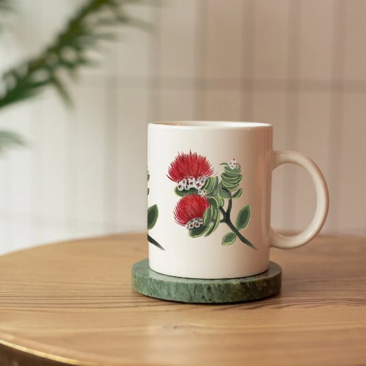 Hawaiian Red Lehua Tropical Flower Watercolor Kaffeetasse