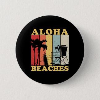 Hawaiian Retro 80er Jahre Stil Aloha Strände Surf Button