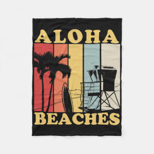 Hawaiian Retro 80er Jahre Stil Aloha Strände Surf Fleecedecke