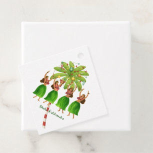 Hawaiian Retro Hula Dancer Gift Tag Geschenkanhänger