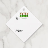 Hawaiian Retro Hula Dancer Gift Tag Geschenkanhänger (Rückseite)