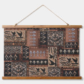 Hawaiian Sailing Canoe Tapa Wandteppich Mit Holzrahmen (Vorne)