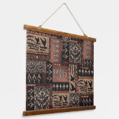 Hawaiian Sailing Canoe Tapa Wandteppich Mit Holzrahmen (Gewinkelt)