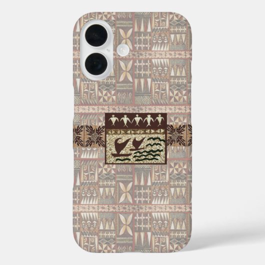 Hawaiian Sailing Canoy und Tapa Phone Case (Rückseite)