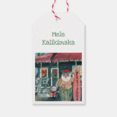 Hawaiian Santa Claus Mele Kalikimaka Geschenkanhänger (Rückseite)