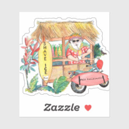 Hawaiian Santa Claus verkauft Shave Ice Sticker