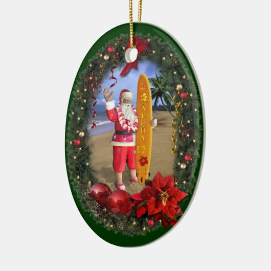Hawaiian Santa Keramikornament (Links)