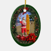Hawaiian Santa Keramikornament (Vorne)