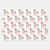 Hawaiian Santa Mele Kalikimaka Wrapping Paper Geschenkpapier Set (Vorderseite)