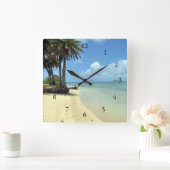 Hawaiian Scenic Ocean View Quadratische Wanduhr (Zuhause)