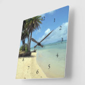 Hawaiian Scenic Ocean View Quadratische Wanduhr (Winkel)