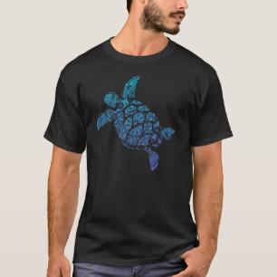 Hawaiian Sea Turtle Beach Blue Niedlich Seashell T T-Shirt
