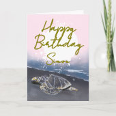 Hawaiian Sea Turtle Birthday Card Karte (Vorderseite)