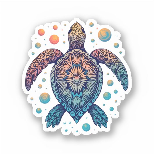 Hawaiian Sea Turtle Krawatte-Dye Hawaii Urlaub Str Aufkleber (Vorderseite)