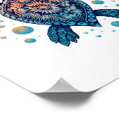 Hawaiian Sea Turtle Krawatte-Dye Hawaii Urlaub Str Poster (Ecke)