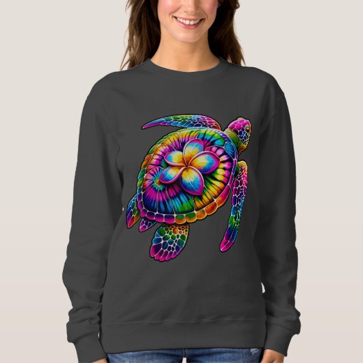 Hawaiian Sea Turtle Krawatte-Dye Hawaii Urlaub Str Sweatshirt (Vorderseite)