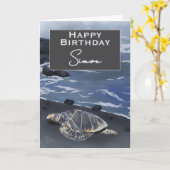Hawaiian Sea Turtle Personalized Birthday Card Karte (Gelbe Blume)