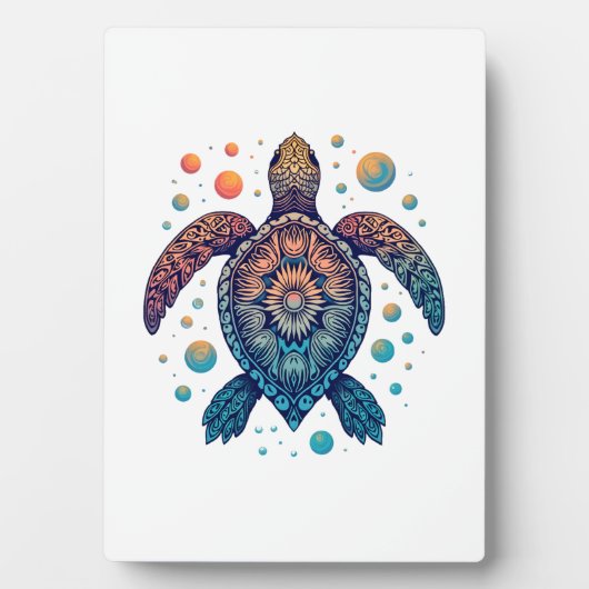 Hawaiian Sea Turtle Tie-Dye Hawaii Vacation Beach  Fotoplatte (Vorderseite)