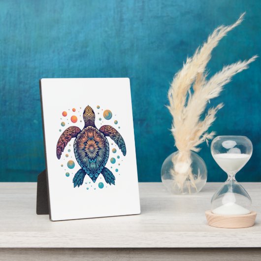 Hawaiian Sea Turtle Tie-Dye Hawaii Vacation Beach  Fotoplatte (Seite)