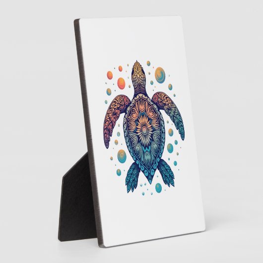 Hawaiian Sea Turtle Tie-Dye Hawaii Vacation Beach  Fotoplatte (Seite)