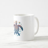Hawaiian Sea Turtle Tie-Dye Hawaii Vacation Beach Kaffeetasse (VorderseiteRechts)