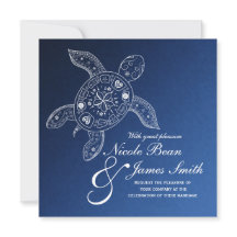 Hawaiian Sea Turtle White auf Blue Beach Wedding