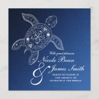 Hawaiian Sea Turtle White auf Blue Beach Wedding