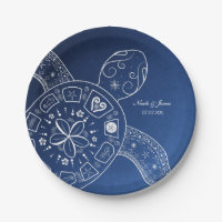 Hawaiian Sea Turtle White auf Blue Beach Wedding