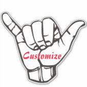 Hawaiian Shaka Brah Wave Thunder_Cove Aufkleber (Vorderseite)