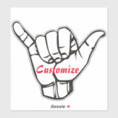 Hawaiian Shaka Brah Wave Thunder_Cove Aufkleber (Blatt)