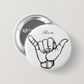 Hawaiian Shaka Brah Wave Thunder_Cove Button (Vorne & Hinten)
