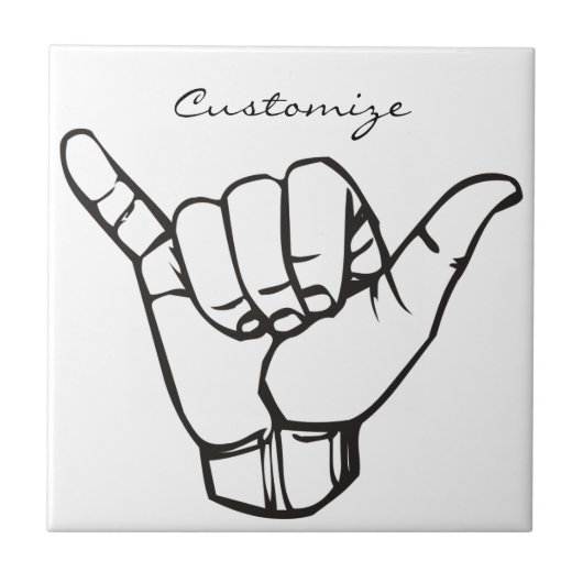 Hawaiian Shaka Brah Wave Thunder_Cove Fliese (Vorderseite)