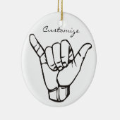 Hawaiian Shaka Brah Wave Thunder_Cove Keramik Ornament (Rechts)