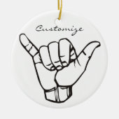 Hawaiian Shaka Brah Wave Thunder_Cove Keramik Ornament (Vorne)