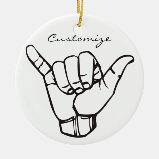 Hawaiian Shaka Brah Wave Thunder_Cove Keramik Ornament (Vorne)