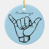 Hawaiian Shaka Brah Wave Thunder_Cove Keramik Ornament (Hinten)