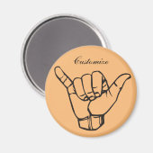 Hawaiian Shaka Brah Wave Thunder_Cove Magnet (Vorderseite/Rückseite)