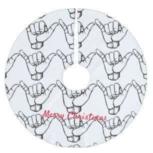Hawaiian Shaka Brah Wave Thunder_Cove Polyester Weihnachtsbaumdecke